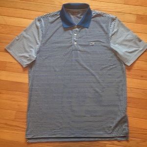 Vineyard Vines Men’s Blue/White Golf Striped Polo